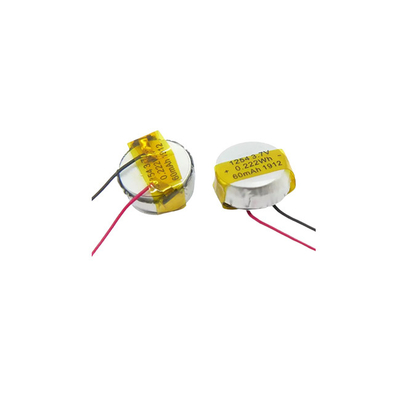Button Li-Poly Battery 1254 Wydajny akumulator LiPo 3,7 V 60 mAh