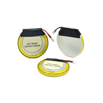 225 mAh 3,8 V akumulator litowo-polimerowy okrągły / akumulator LiPo do słuchawek Bluetooth