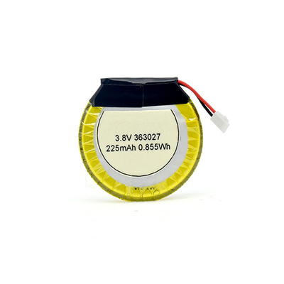 225 mAh 3,8 V akumulator litowo-polimerowy okrągły / akumulator LiPo do słuchawek Bluetooth