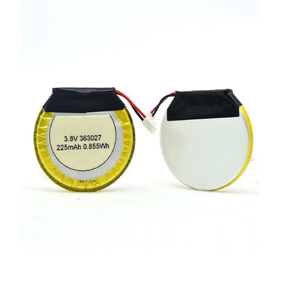 225 mAh 3,8 V akumulator litowo-polimerowy okrągły / akumulator LiPo do słuchawek Bluetooth