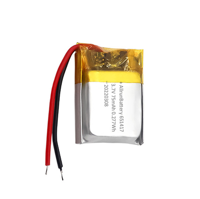 Cienki akumulator IoT Niestandardowy akumulator LiPo 3,7 V 75 mAh 651417