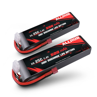 Akumulator LiPo 25C 2S 500mAh 7,4 V o wysokim rozładowaniu do elektronarzędzi