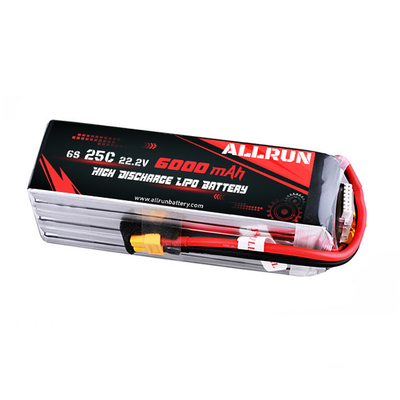 22.2V 25C Medyczna bateria litowa Wysoka C Rate 6S 6000mAh LiPo Bateria