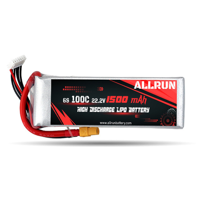 Akumulator LiPo o wysokim stopniu rozładowania C 100C 1500mAh 6S 22,2V
