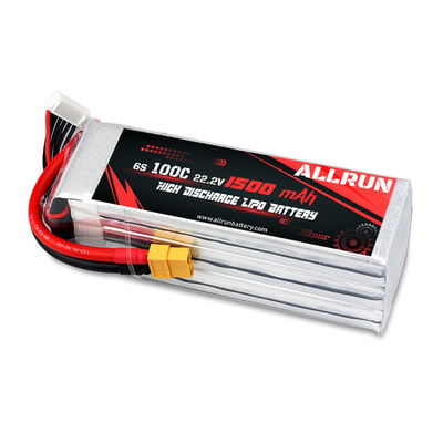 Akumulator LiPo o wysokim stopniu rozładowania C 100C 1500mAh 6S 22,2V