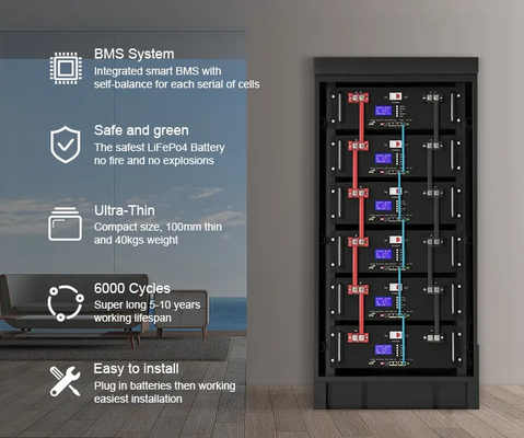 48v 200ah Akumulator do przechowywania energii Akumulator Lifepo4 do montażu w stojaku do systemu energii słonecznej